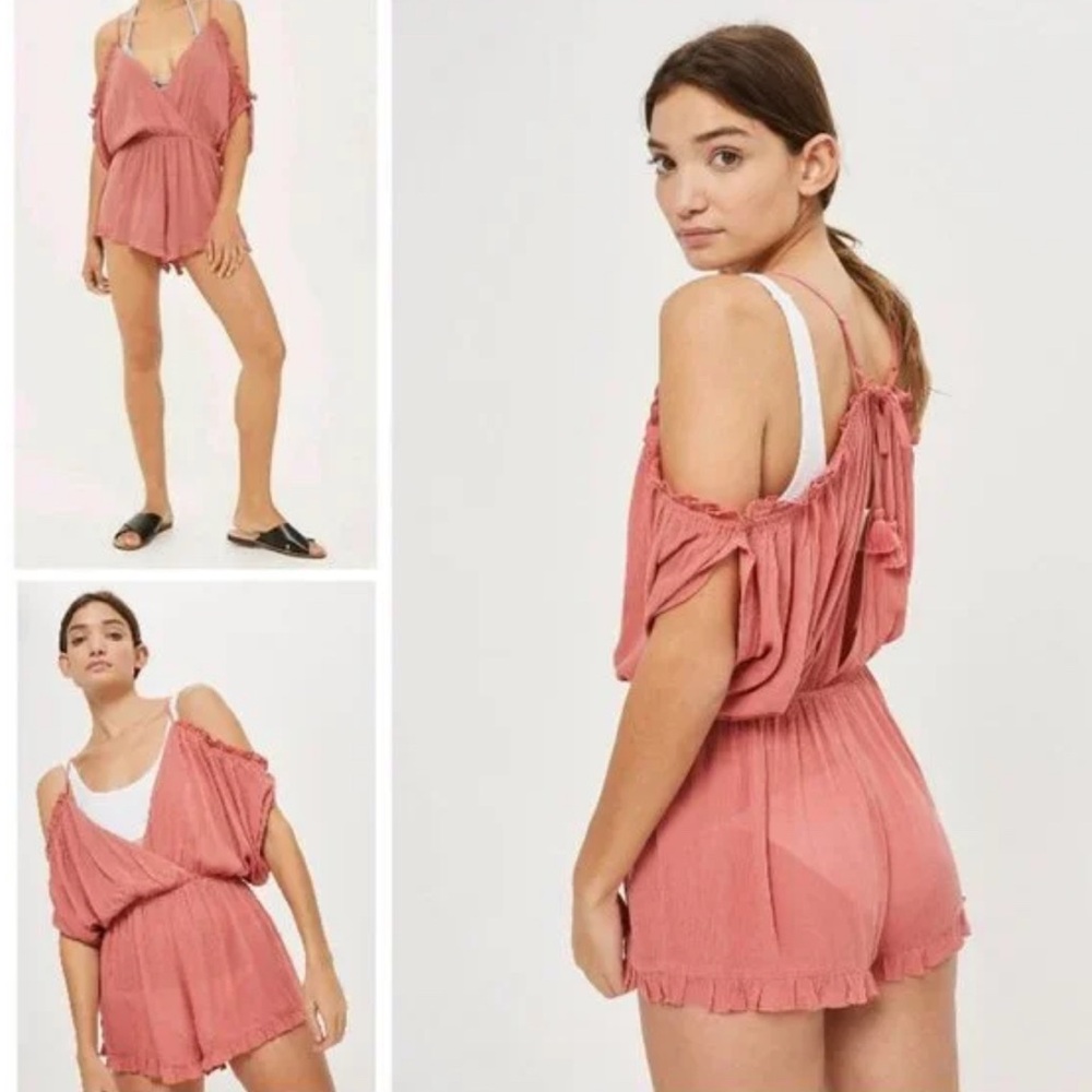 Topshop Blush Off-Shoulder Romper